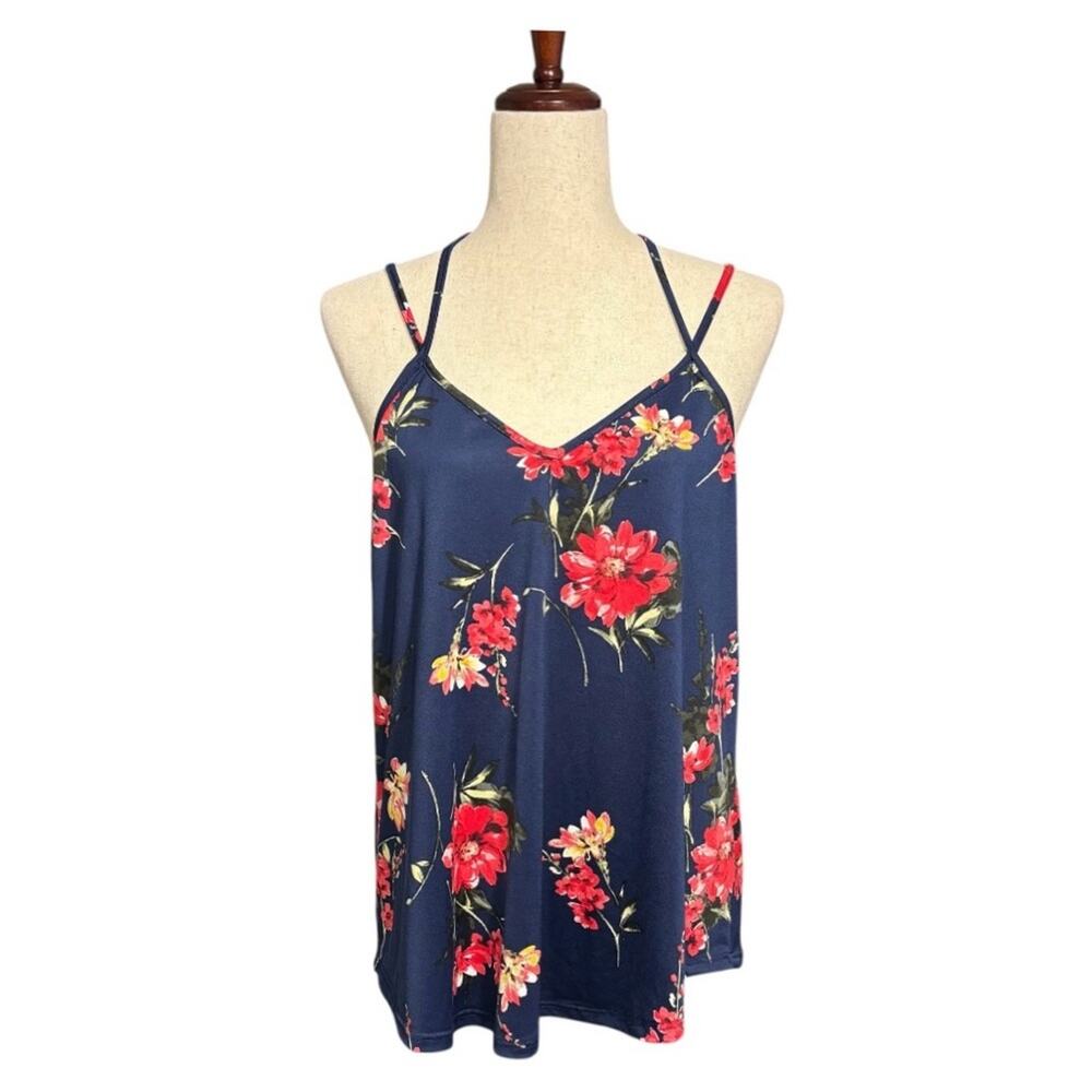 NWT Papermoon Navy Floral Silky Camisole Size Medium TT0891